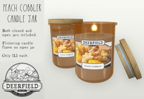 Second Life Marketplace - "Peach Cobbler" DEERFIELD Candle Jar