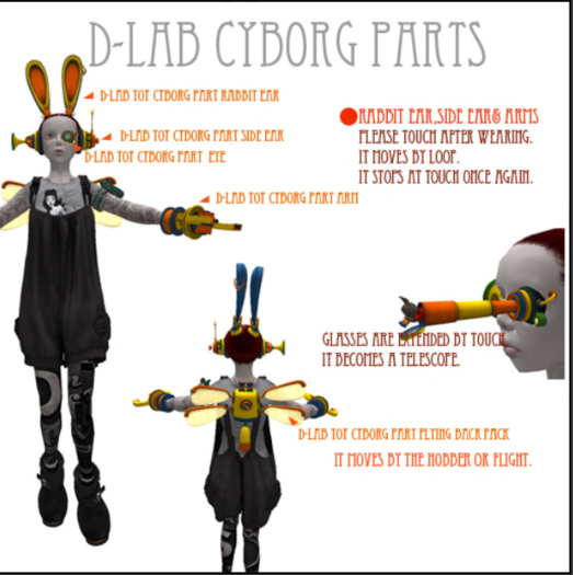 d-lab toy Cyborg part ear-green
