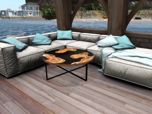 Round Resin Coffee Table - Black (Boxed) 