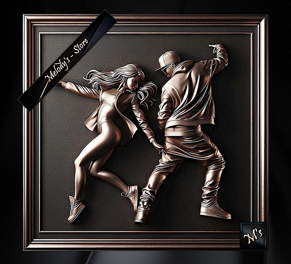 M's - Bas-relief - Dancing Couple Rap- Dance Club