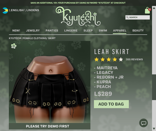 Kyutéchi - Leah Skirt *Iris*