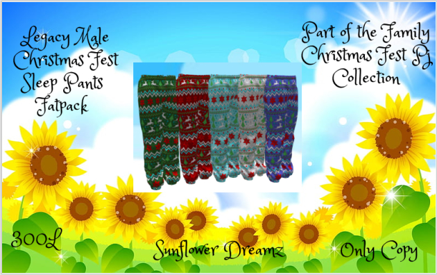 Second Life Marketplace - CHRISTMAS FEST LEGACY MALE PJ BOTTOMS