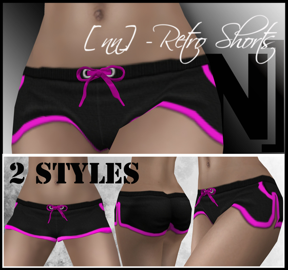 [nn] -Retro Shorts -black/pink