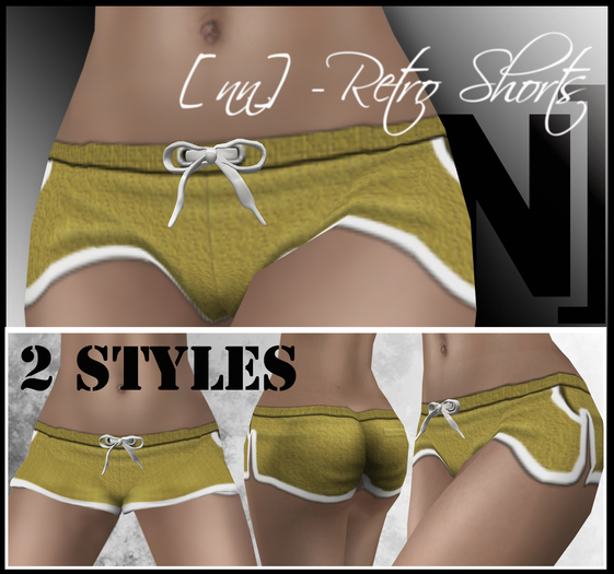 [nn] -Retro Shorts -kahki/white