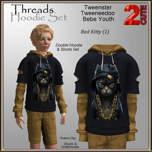 Threads Hoodie Set [2cute] Bad Kitty (1)