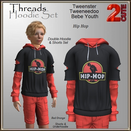 Threads Hoodie Set [2cute] Hip Hop