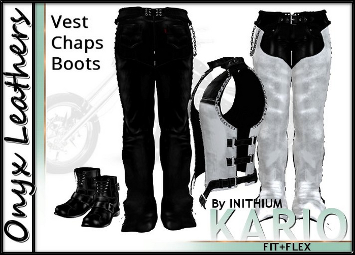 KARIO Black White Leather Outfit