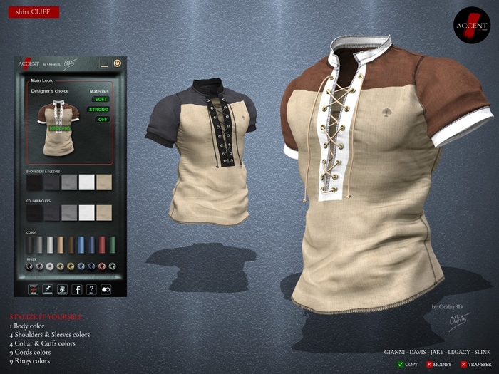 Accent - T-Shirt -Cliff- Brown