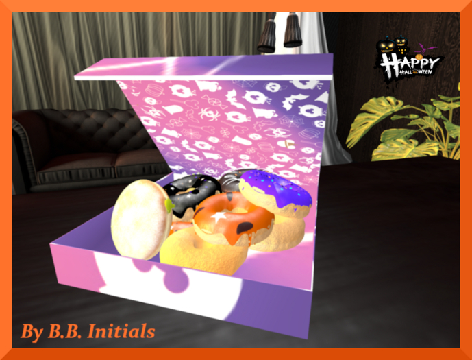*Box full of donuts for Halloween* (Add & Click)