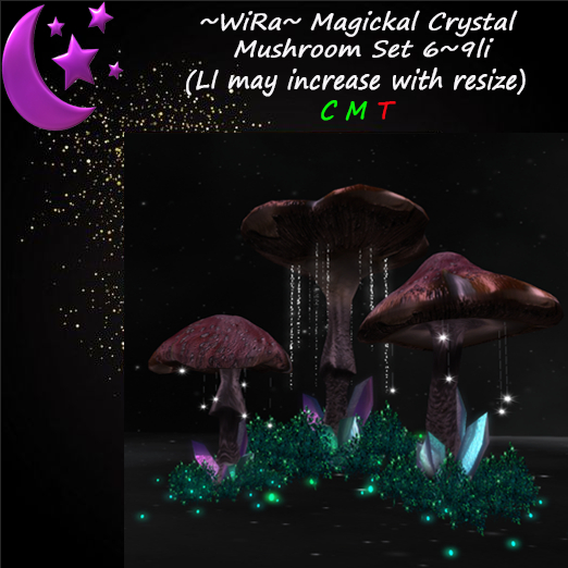 ~WiRa~ Magickal Crystal Mushroom Set (Boxed)