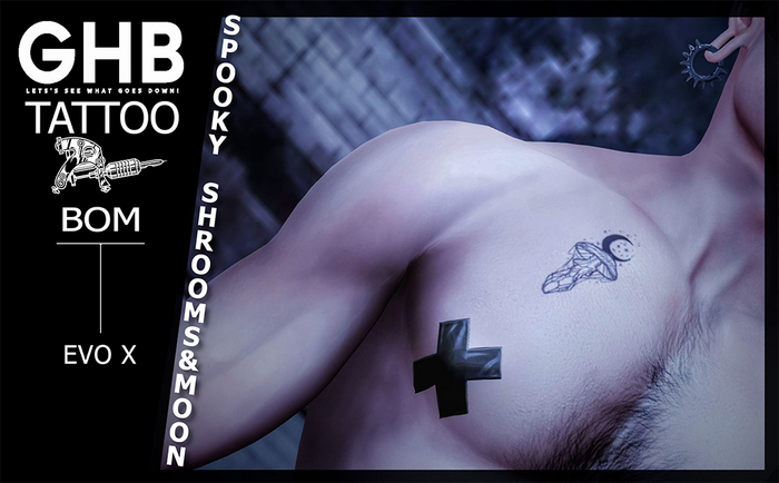 [GHB] TATTOO : BOM EVOX - SHROOMS&MOON [CHEST] TATTOO