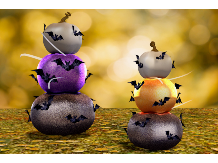 Batty Pumpkin Stacks  
