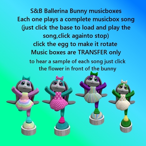 S&B Musicbox Ballerina Bunny purple