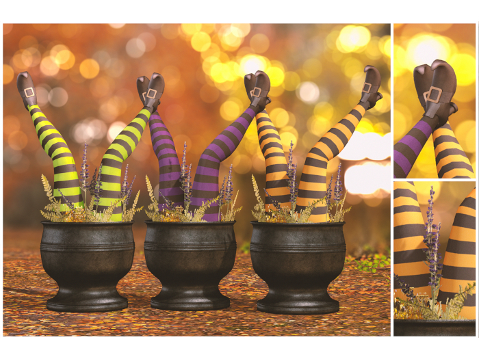 Wicked Witch Leg Planter set  