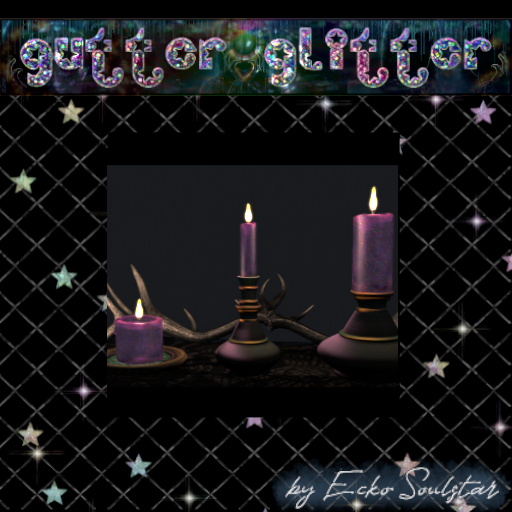 *GG-Purple Glitter Candle Set*
