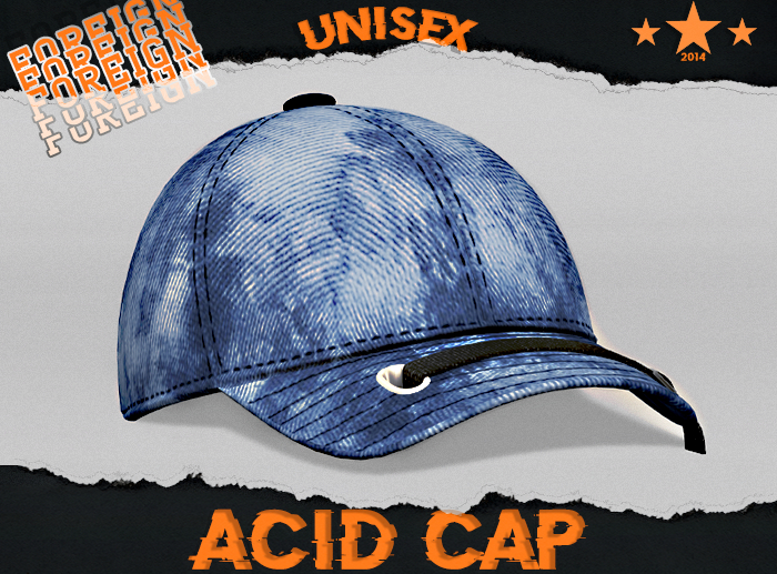 Bleach Stain Cap Plain  -Blue-