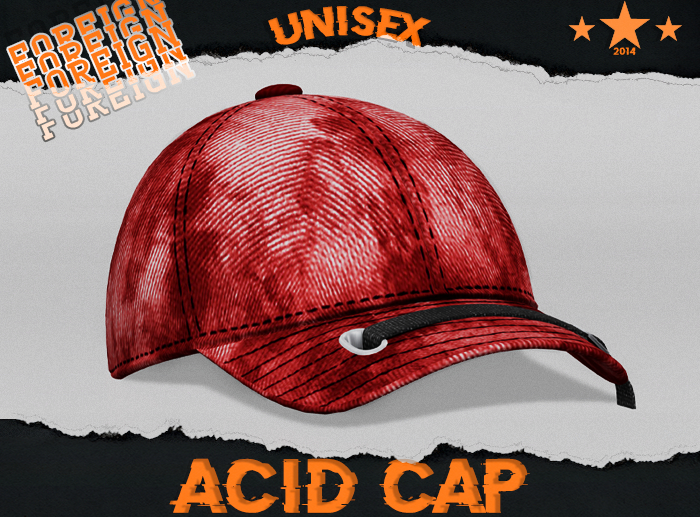 Bleach Stain Plain Cap -Red