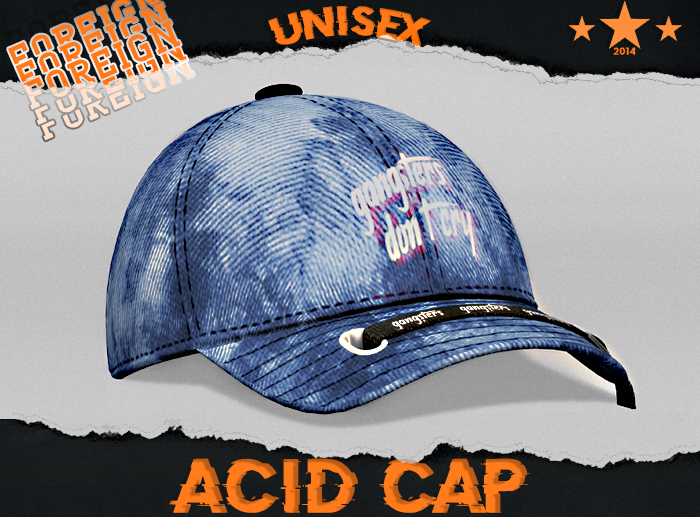 Bleach Stain Graphic Cap -Blue