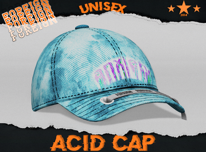 Bleach Stain Graphic Cap -Neon