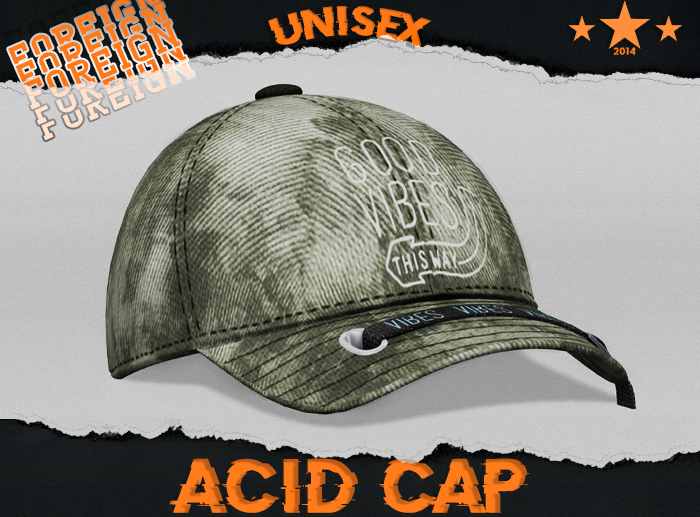 Bleach Stain Graphic Cap -Olive