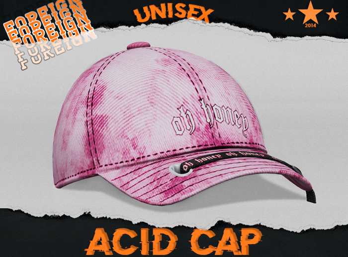Bleach Stain Graphic Cap -Pink