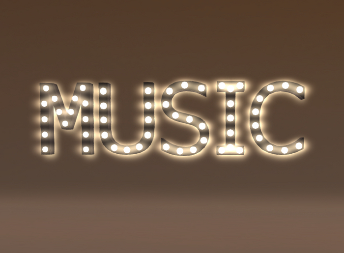 [Px] "MUSIC" Illuminated Light Bulbs Sign
