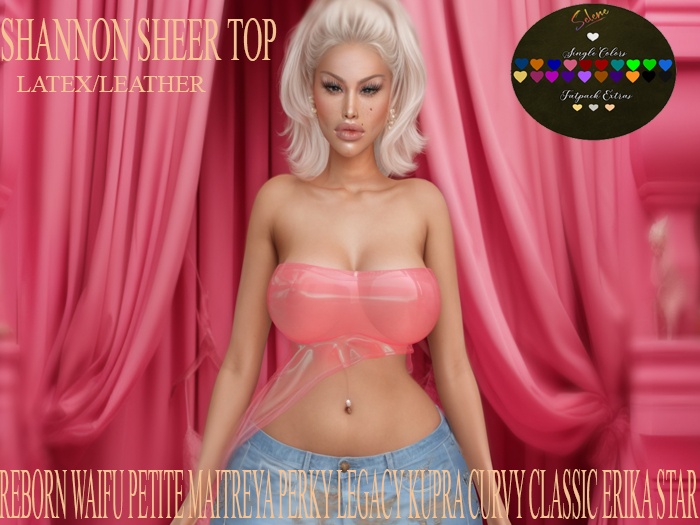 PROMO!:SELENE: SHANNON TOP FATPACK HUD SHEER LATEX
