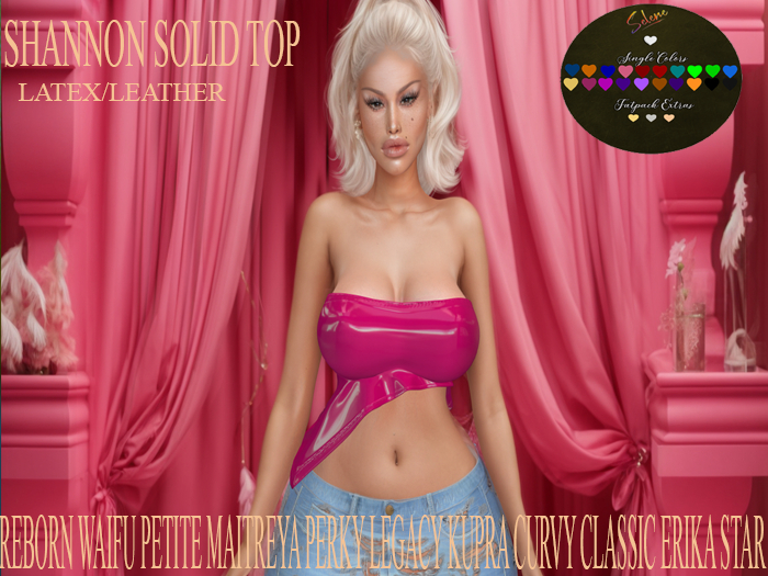 PROMO! :SELENE: SHANNON TOP FATPACK HUD LATEX/ LEATHER