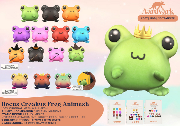 Aardvark : Hocus Croakcus Frog  -  Green 