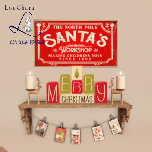 LouChara Little Wunz Dreaming of Santa Shelf 