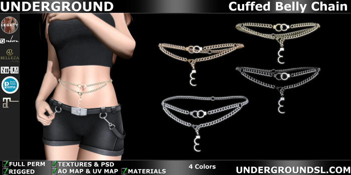 (UG FULL PERM) - Cuffed Belly Chain