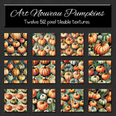 *Wallflowers* Art Nouveau Style Pumpkins