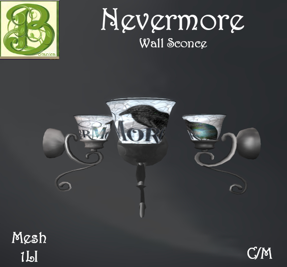 Nevermore Wall Sconce , 1LI