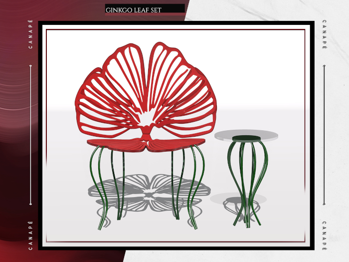[Canape] Ginkgo Leaf Set Red