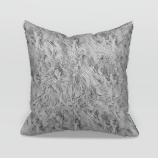 Pomegranate Pastel Fur Pillow - Fog