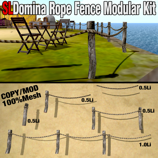 SLDomina Modular Wood and Rope Fence COPY/MODIFY