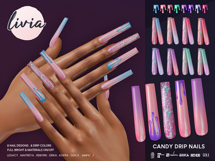 LIVIA Candy Drip Nails