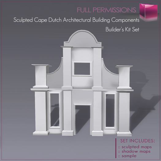 Cape Dutch Architectural Building Components Builder's Kit Set FULL PERM