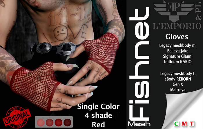 L'Emporio&PL::*Fishnet*::Gloves Red