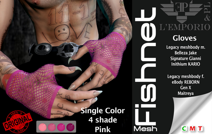L'Emporio&PL::*Fishnet*::Gloves Pink