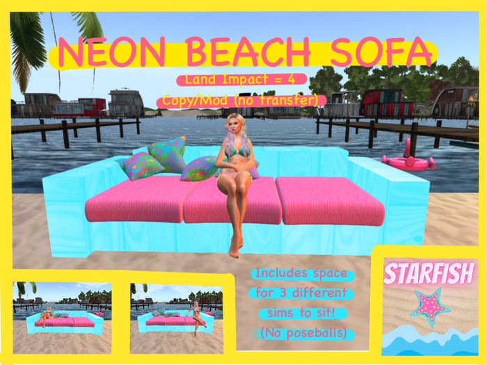 *STARFISH* Neon Beach Sofa