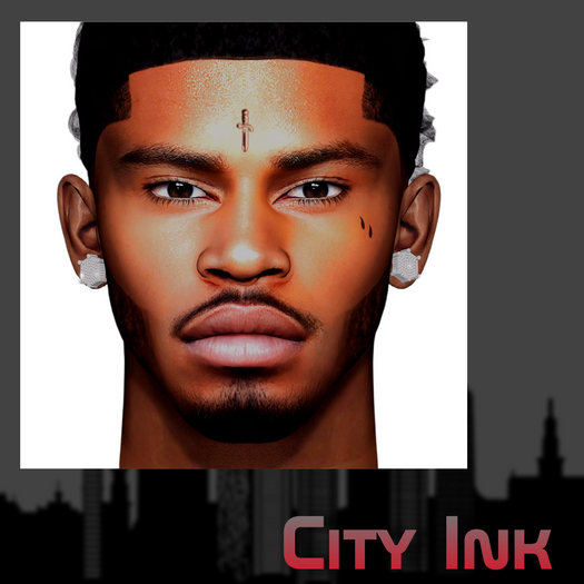 Second Life Marketplace - City Ink "Streets" Facial Tattoo Pack