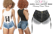 adorsy - Harmony Denim Shorts Black - Maitreya/Legacy/Lara Petite/Reborn