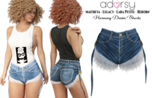 adorsy - Harmony Denim Shorts Dark Blue - Maitreya/Legacy/Lara Petite/Reborn