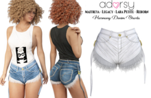 adorsy - Harmony Denim Shorts White - Maitreya/Legacy/Lara Petite/Reborn