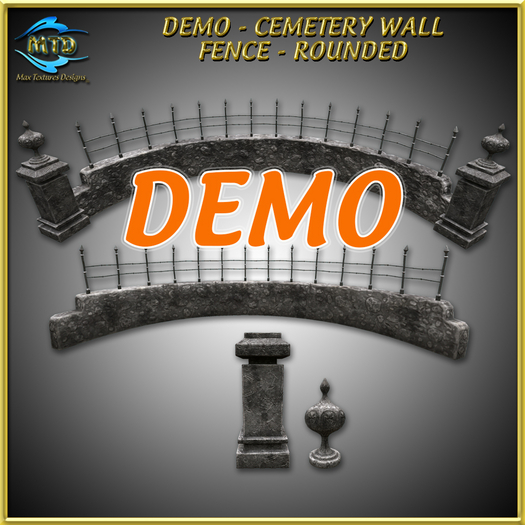 DEMO - CEMETERY WALL - FENCE - ROUNDED - MESH