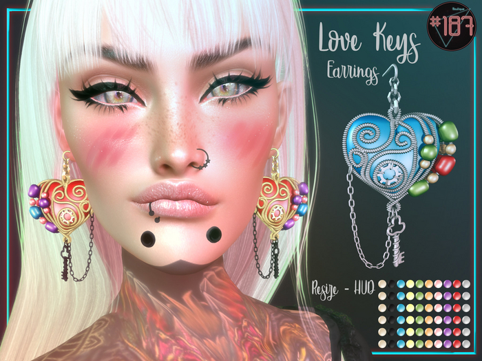 #187# Love Keys Earrings