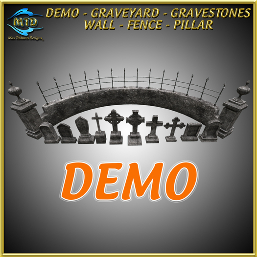 DEMO - GRAVEYARD - GRAVESTONES - WALL - MESH