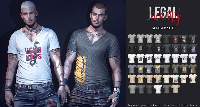 Legal Insanity  - Kole vneck MEGAPACK