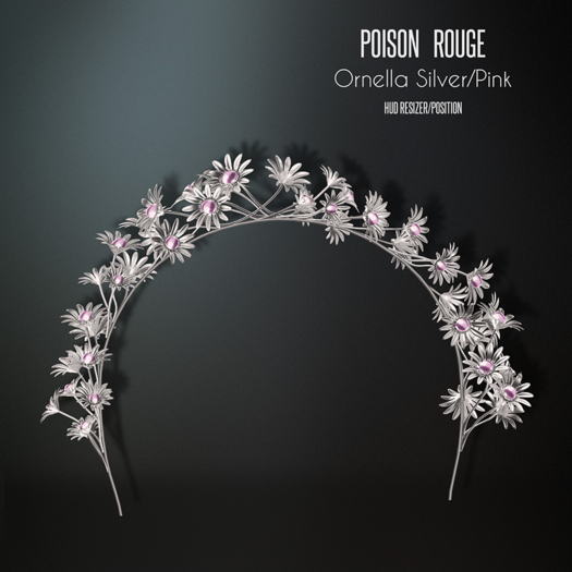 POISON ROUGE Ornella Tiara - Silver / Pink